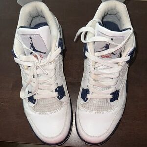 Jordan 4 Sneakers White and Blue